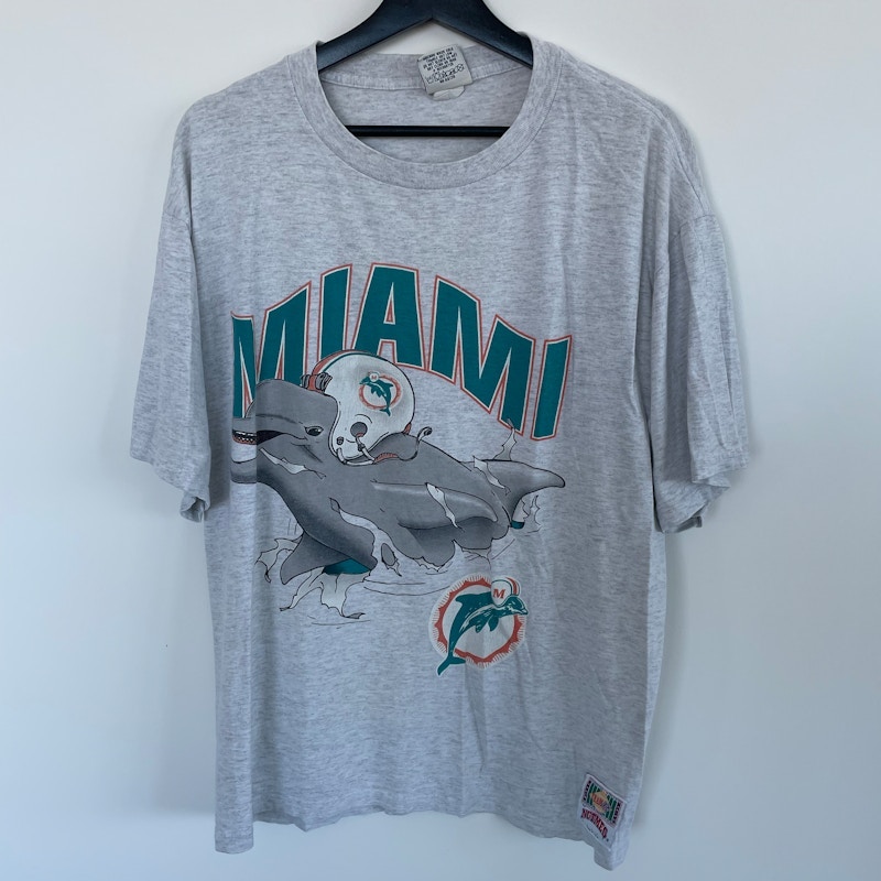 Nutmeg Mills Miami Dolphins T-Shirt Gray