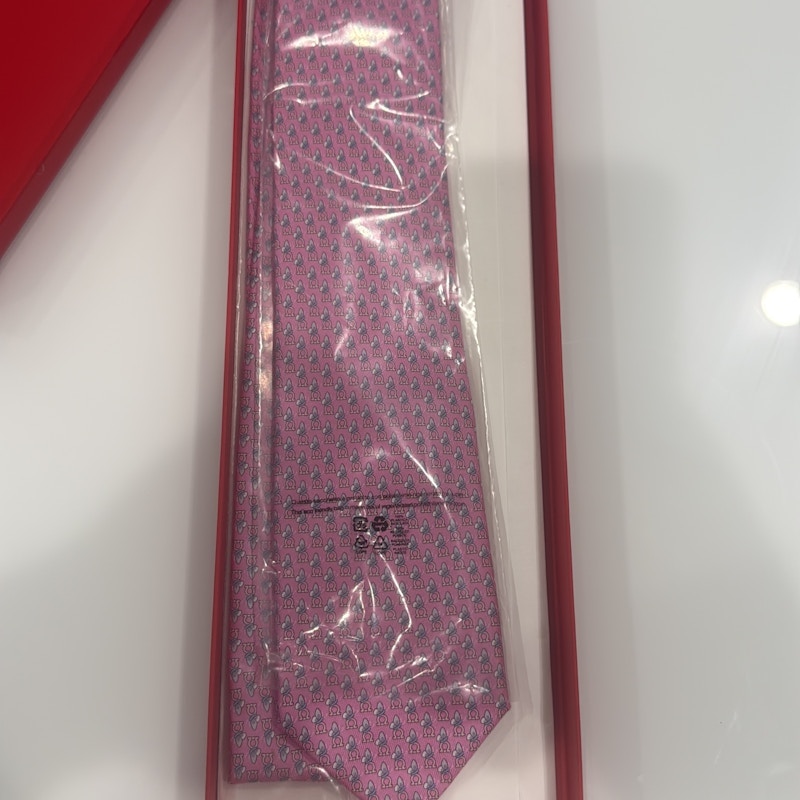 Ferragamo Pink Silk Tie