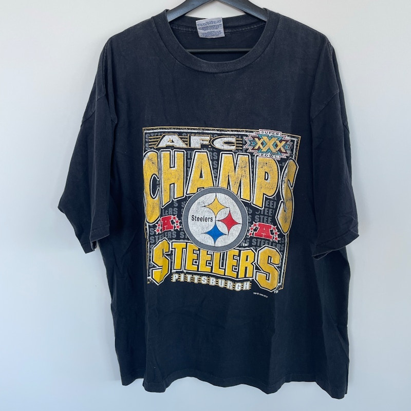Logo Athletic Pittsburgh Steelers AFC Champs Super Bowl XXX T-Shirt Black
