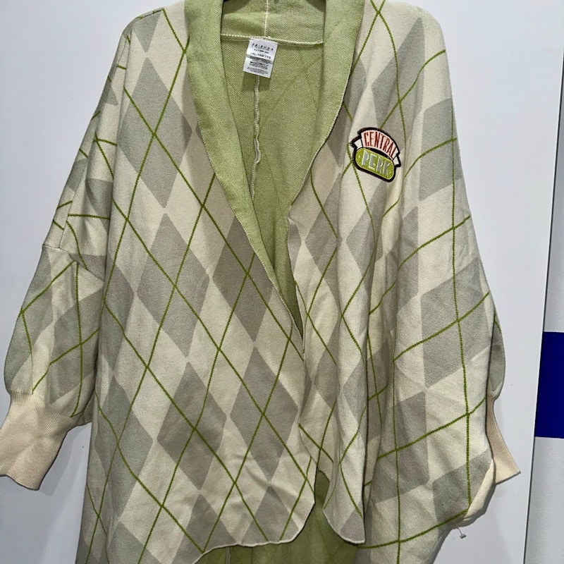 Friends Central Perk Argyle Cardigan Green