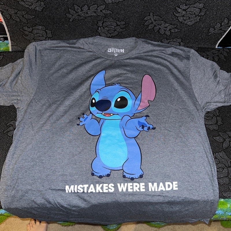 Disney Stitch Mistakes Were Made Graphic T-Shirt Gray