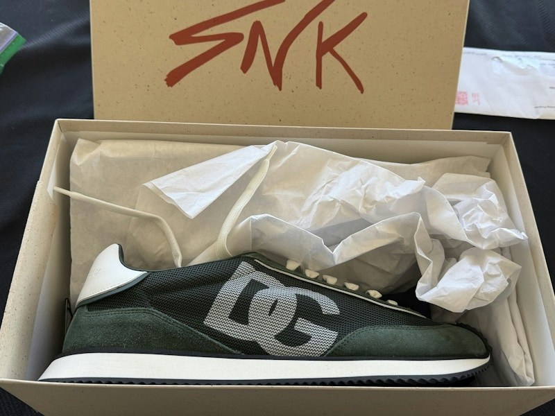 Dolce & Gabbana DG Cushion Sneaker Green/White/Black Canvas Suede