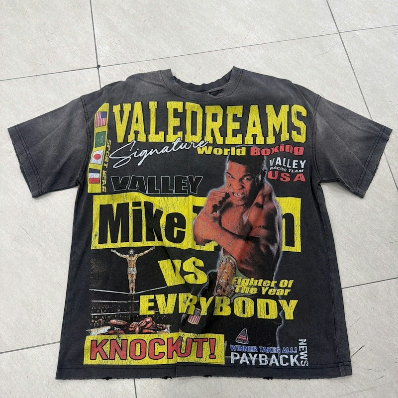 Valedreams Mike Tyson vs Everybody Graphic T-Shirt Black
