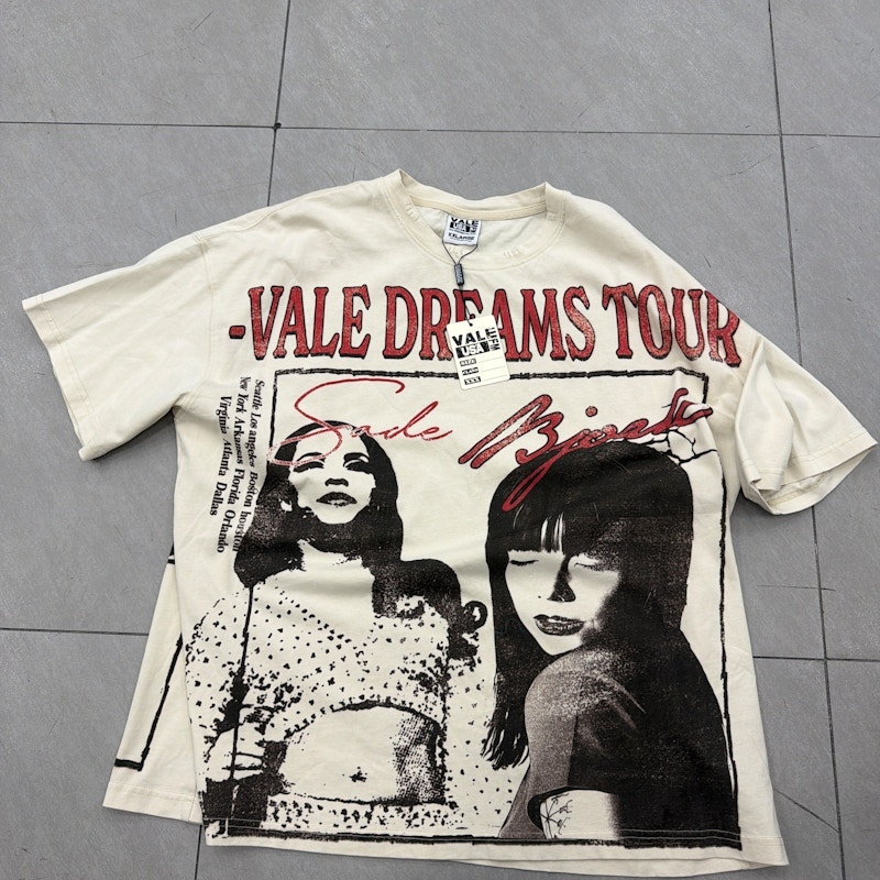 Valefm USA Vale Dreams Tour Sade Bjork T-Shirt Beige