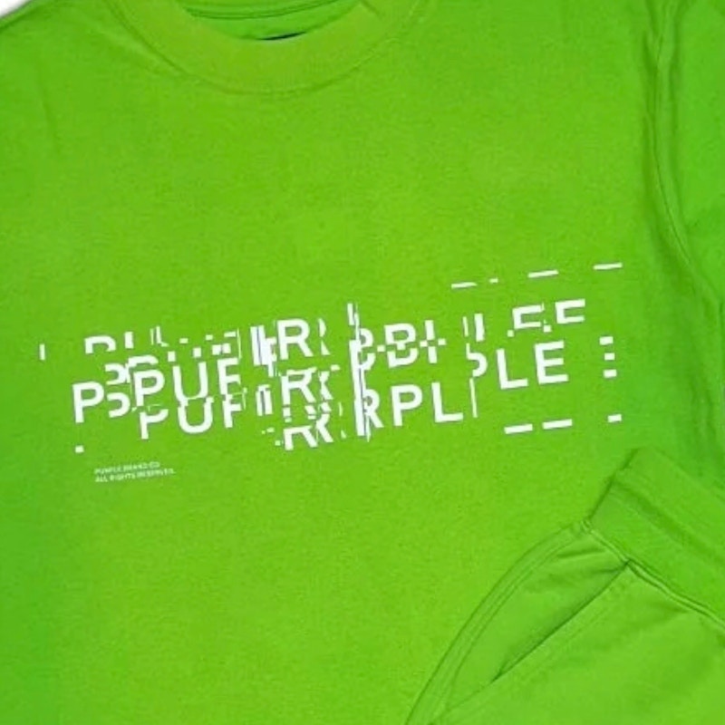 Purple Brand Green Glitch Short Sleeve