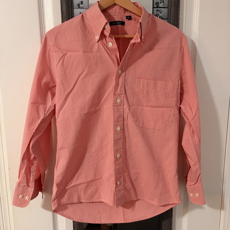 Burberry Red Plaid Button Up Shirt