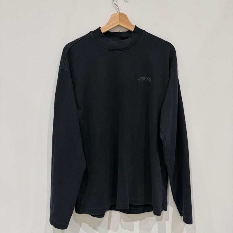 Stüssy Mock Neck Long Sleeve T-Shirt Black