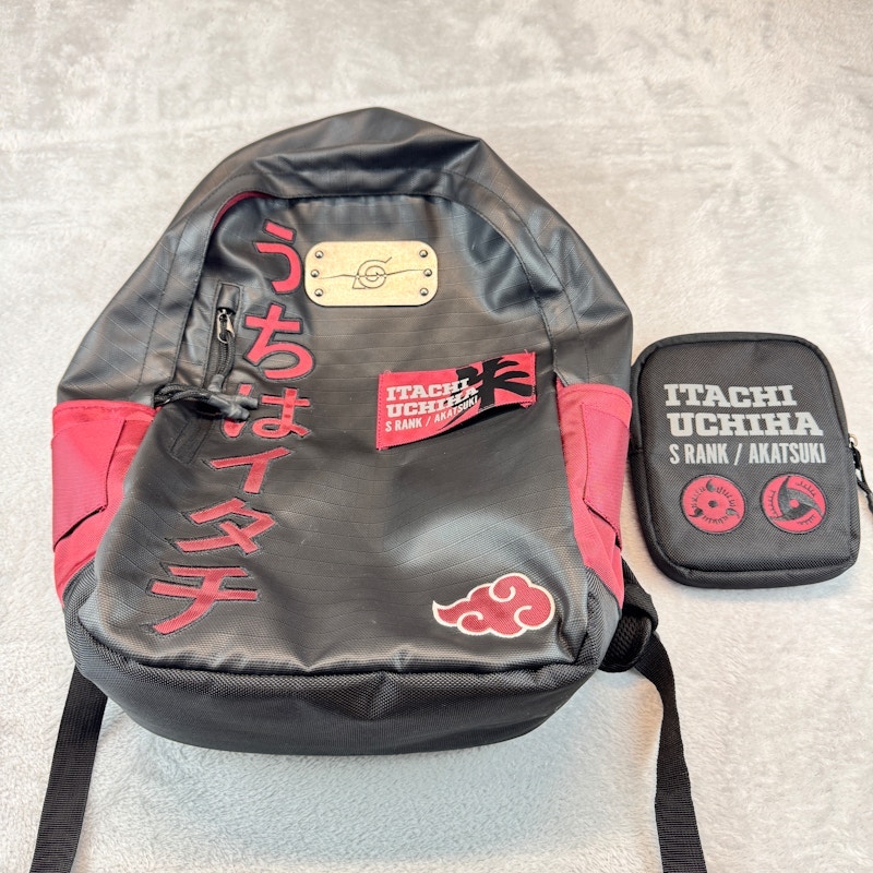 Bioworld Naruto Itachi Uchiha Backpack Black Red
