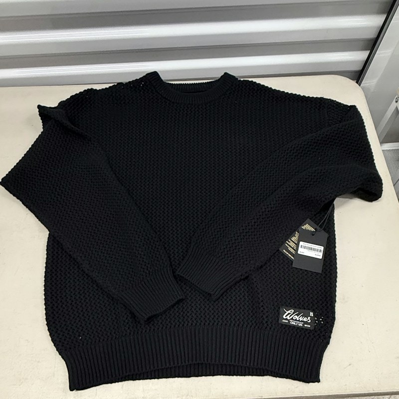 Wolves Knit Crewneck Sweater Black