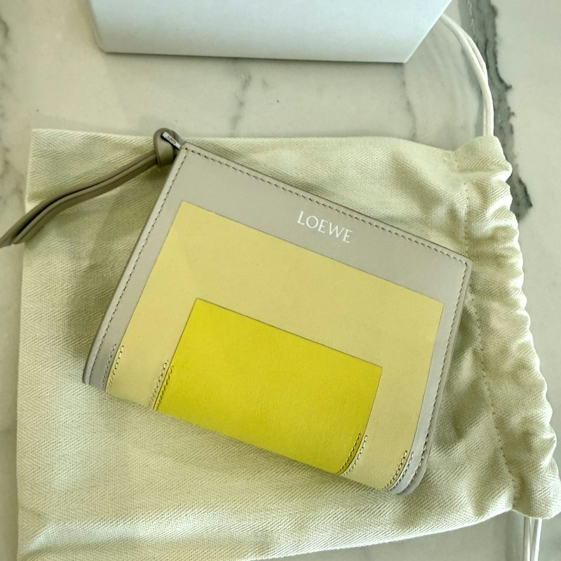 Loewe Compact Zip Wallet Light Oat Yellow