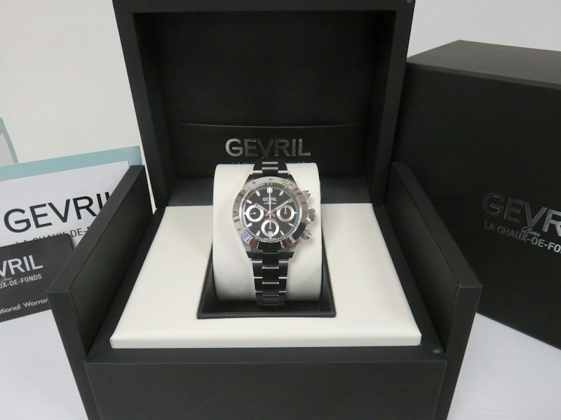 Gevril New Amsterdam Automatic Chronograph Watch Black