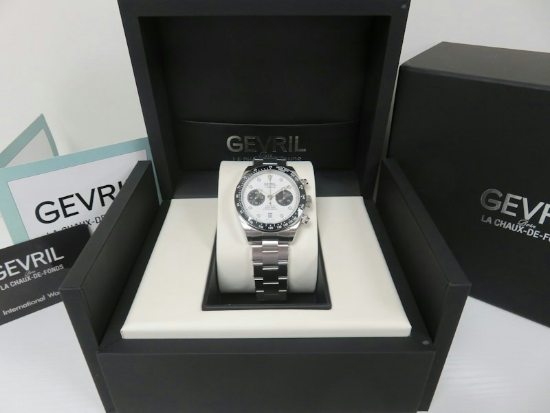 Gevril Barclay Automatic Chronograph White Black