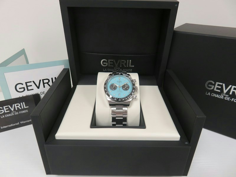 Gevril Barclay Automatic Chronograph Light Blue