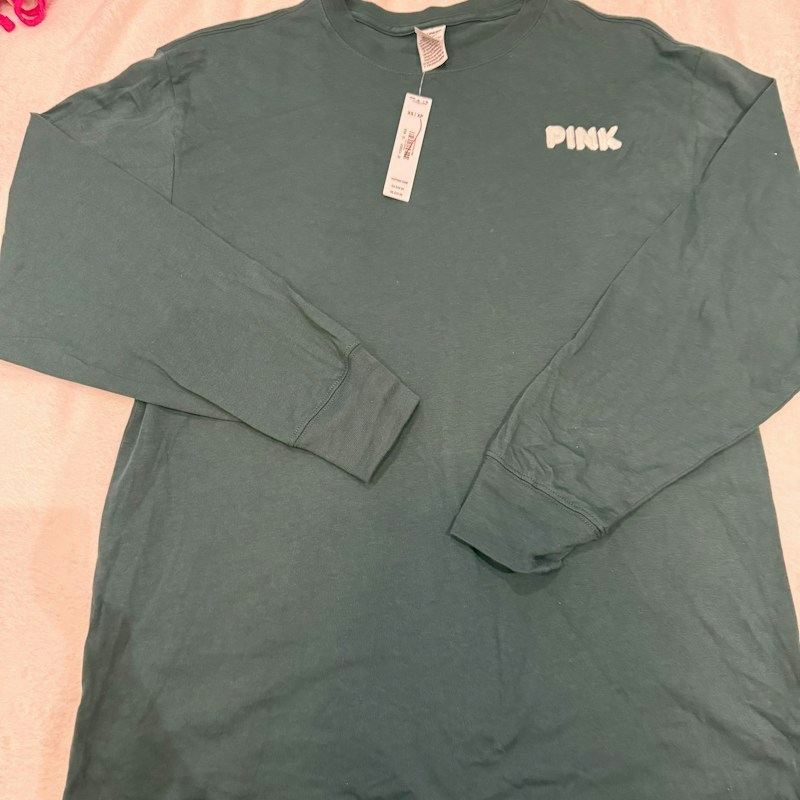 Victoria's Secret PINK Long Sleeve T-Shirt Green