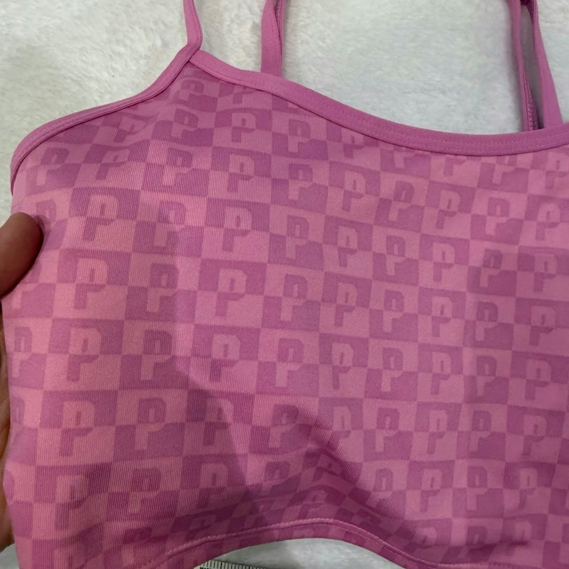 PINK Active Sports Bra Pink Checkerboard