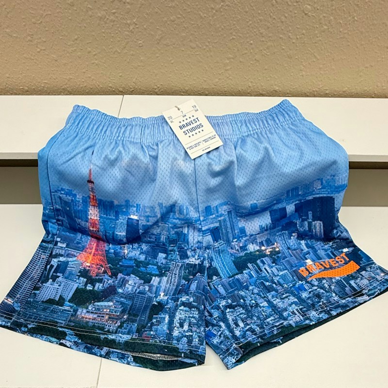 Bravest Studios Paris City Mesh Shorts Blue