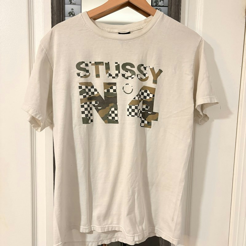 Stüssy N. 4 Camo Check T-Shirt White