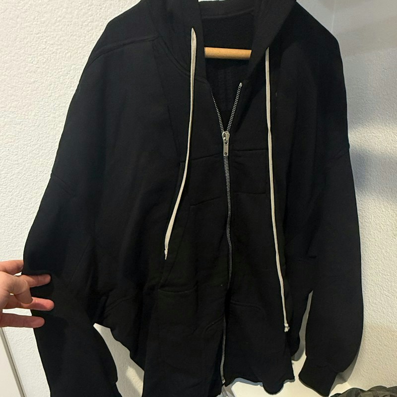 Rick Owens Zip Hoodie Black