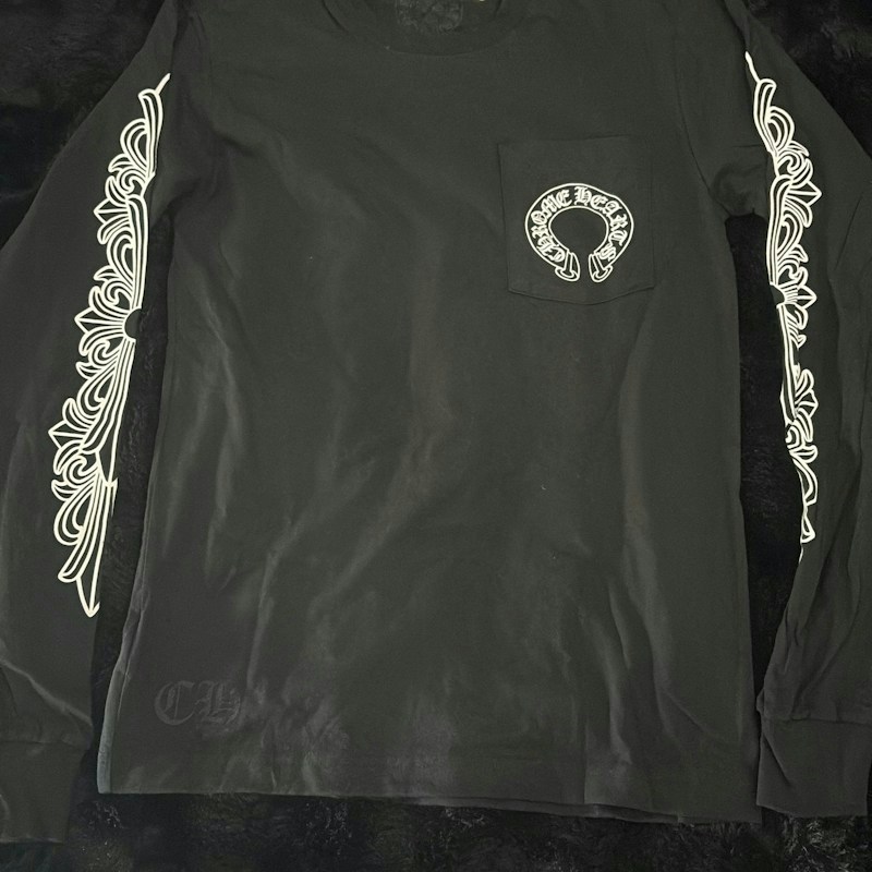 Chrome Hearts Horseshoe Pocket Long Sleeve T-Shirt Black