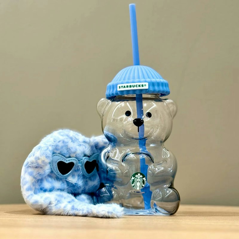 Starbucks Bearista Glass Cup Blue (China Exclusive)