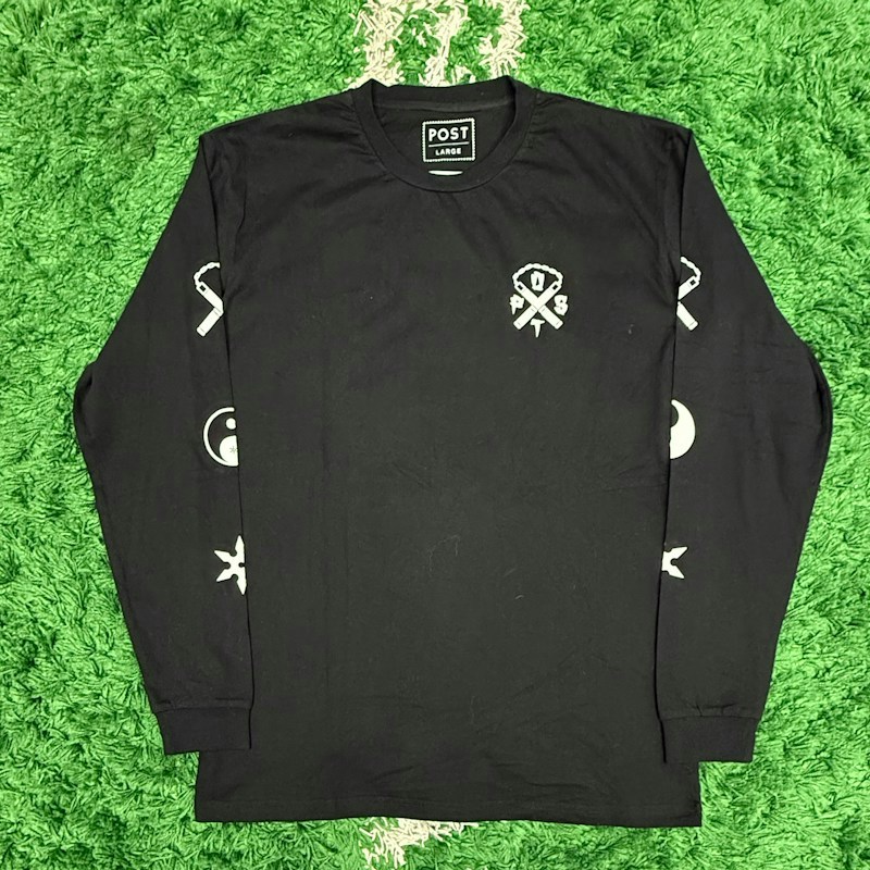 Post Long Sleeve Graphic T-Shirt Black