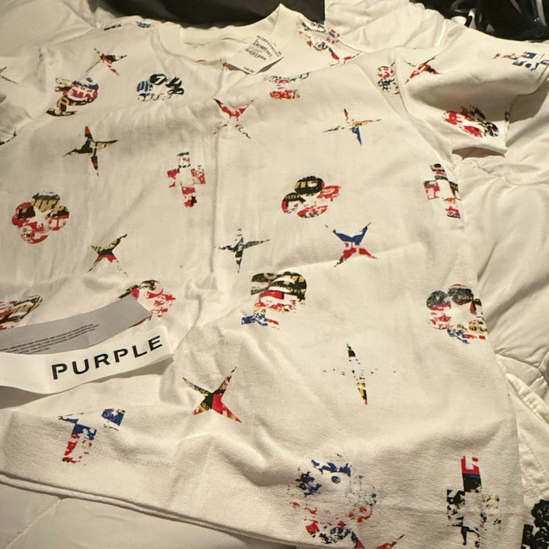 Purple Brand All Over Print T-Shirt Off White