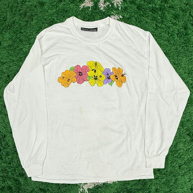 Nine One Seven Hibiscus Long Sleeve T-Shirt White