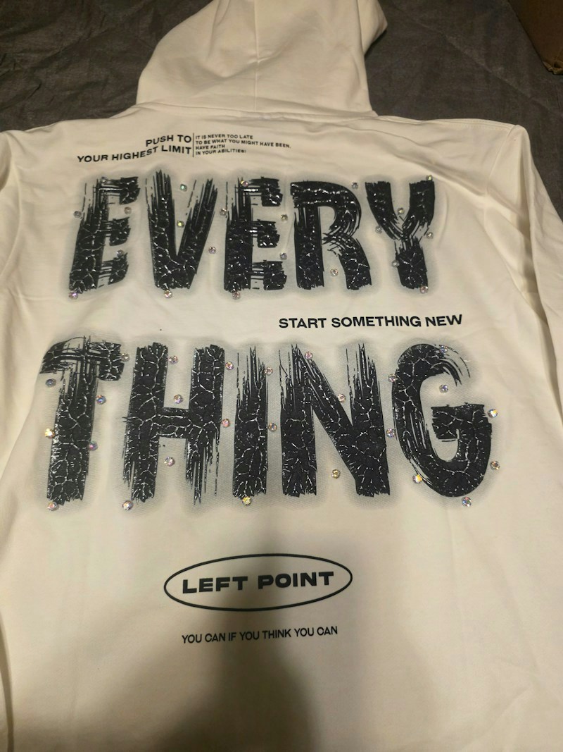Left Point Everything Graphic Hoodie White