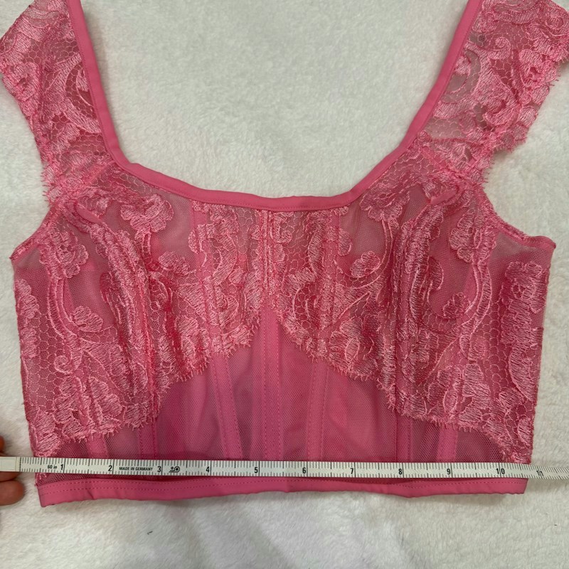 Victoria's Secret Pink Lace Bustier Top Pink