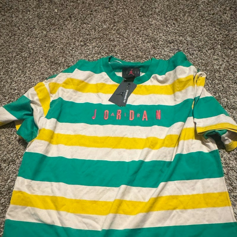 Jordan Striped T-Shirt Green Yellow