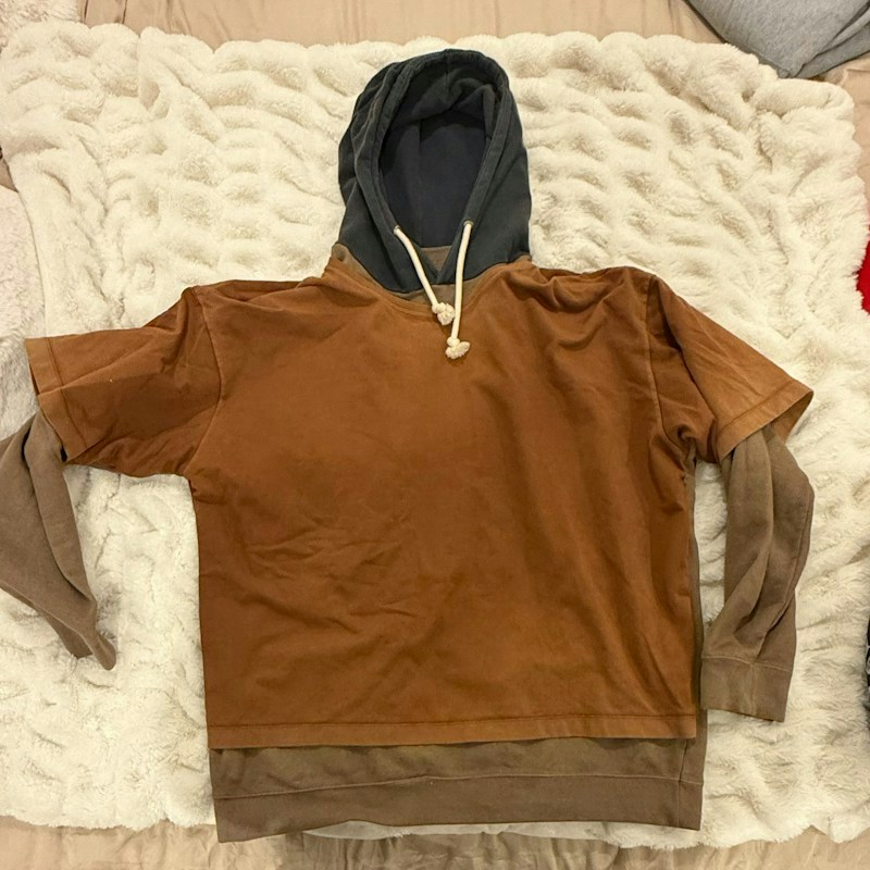 Maison Margiela Layered Hoodie T-Shirt Brown