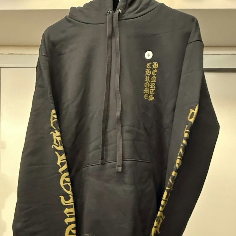 Chrome Hearts Army Green Vertical Logo Hoodie Black