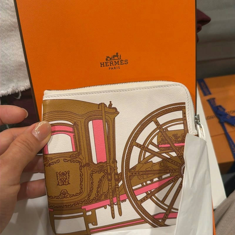 Hermès Zip Pouch Carriage Print