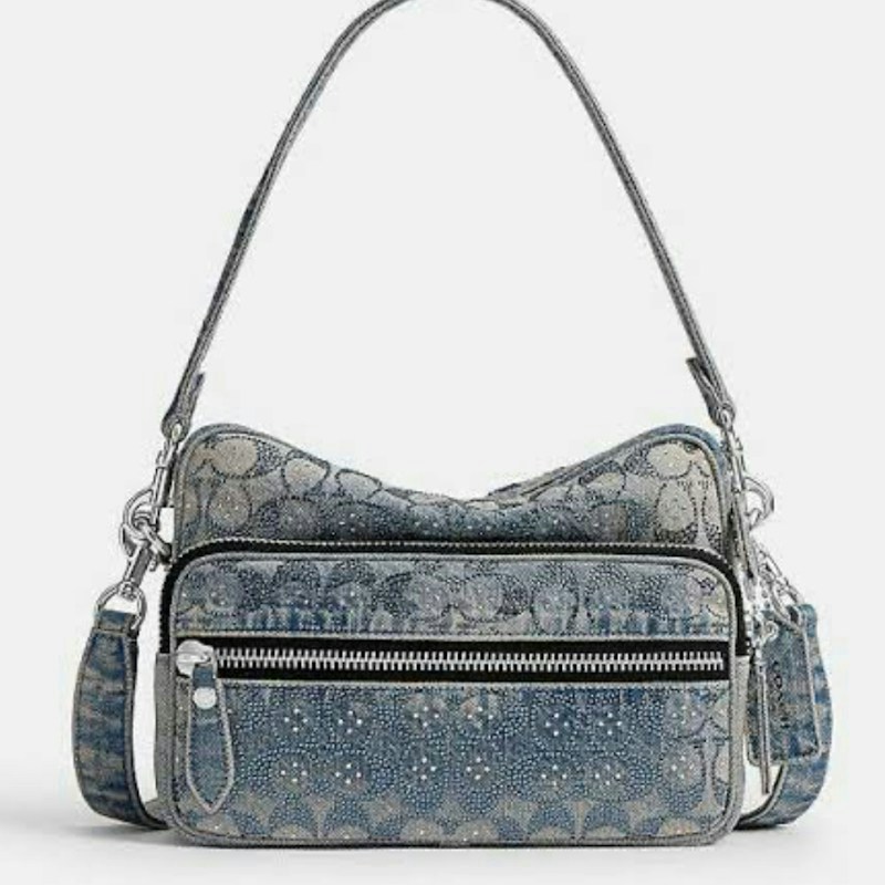 Coach Crystal Dakota Signature Shoulder Bag Blue