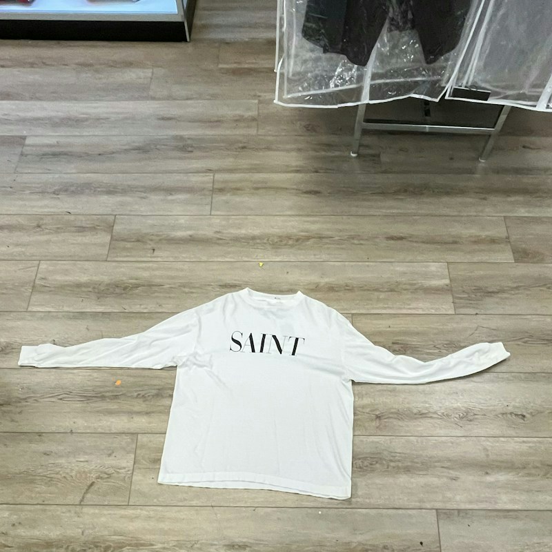Saint Michael Saint Print Long Sleeve T-Shirt White