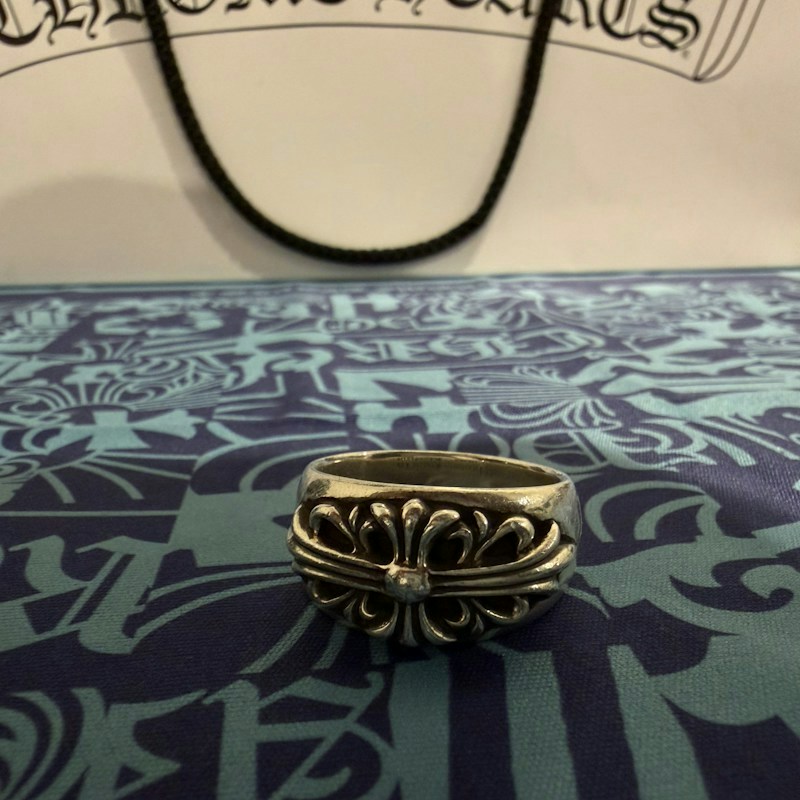 Chrome Hearts Floral Cross Ring Silver