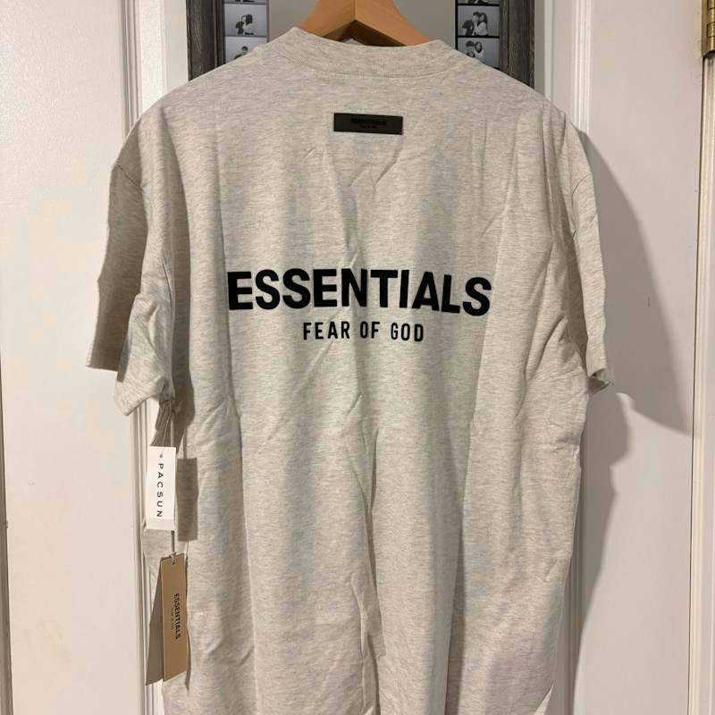 Fear of God Essentials T-Shirt Oat with Black Letters
