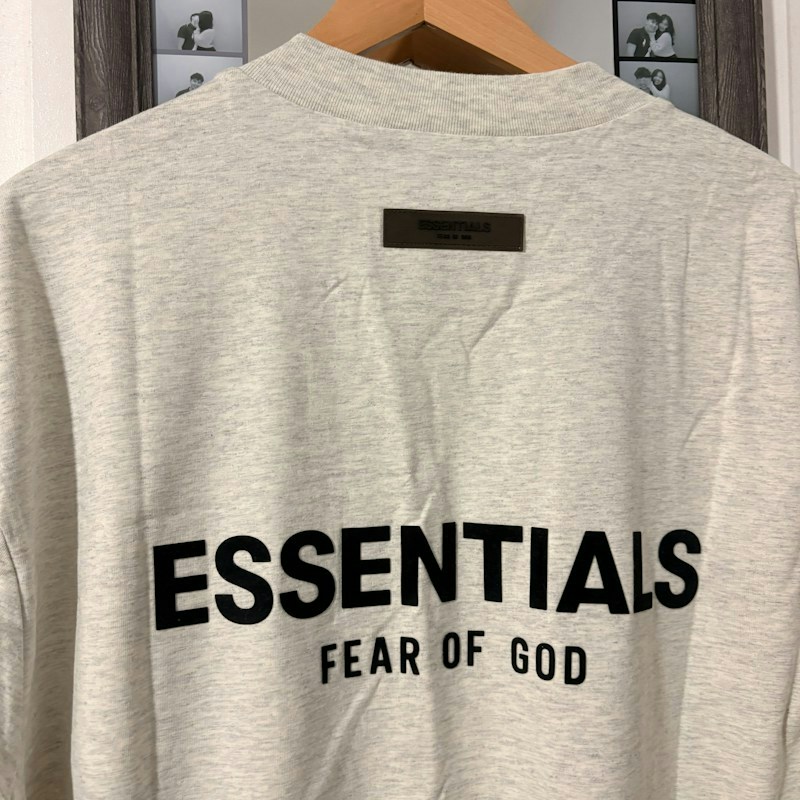 Fear of God Essentials T-Shirt Oat with Velvet Letters
