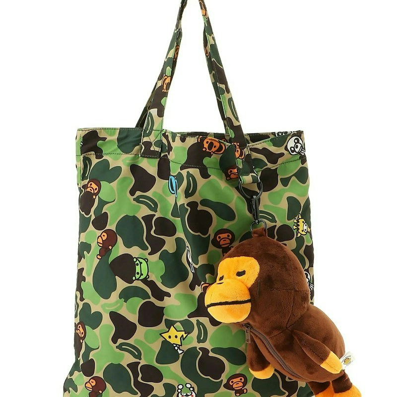 BAPE A Bathing Ape Baby Milo & friends camo tote bag