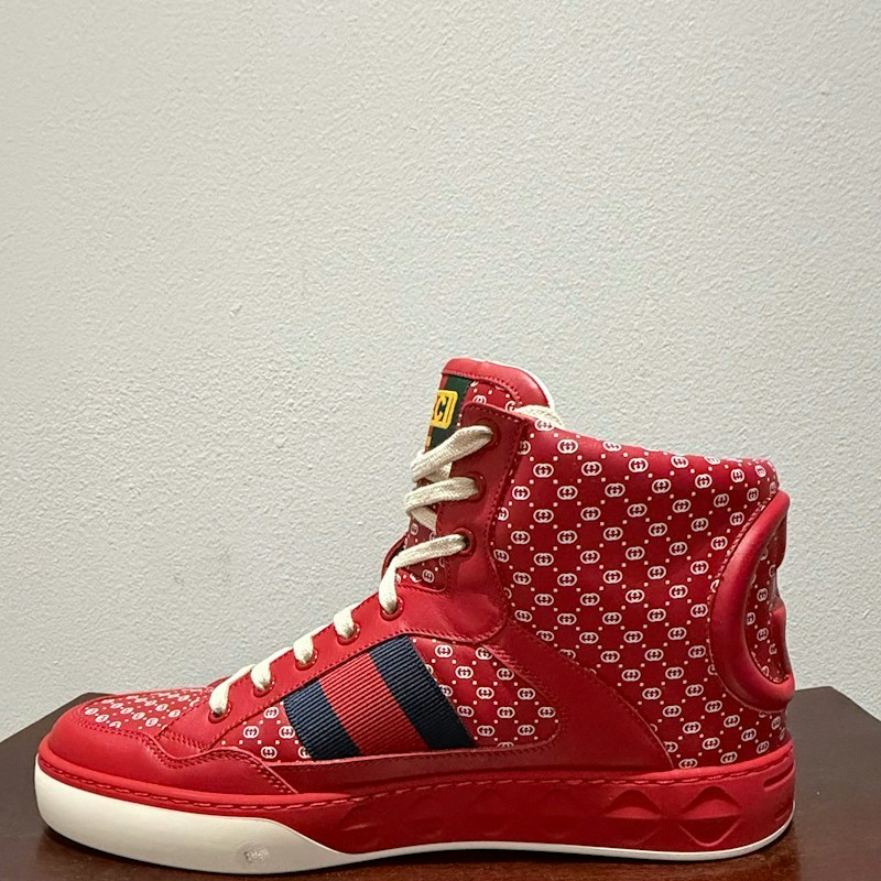 Gucci High-Top Sneaker Red Diamond GG Web