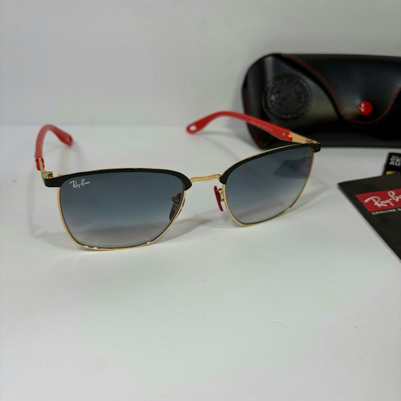 Ray-Ban Scuderia Ferrari Sunglasses Gold Black Red Gradient Gray