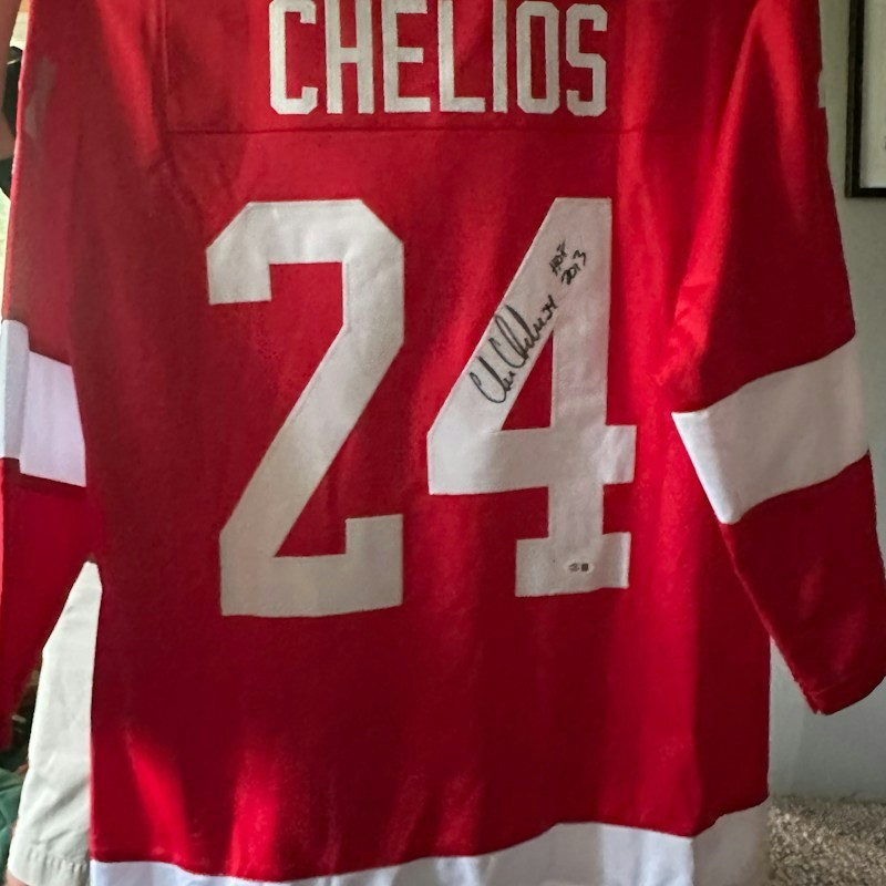 Chris Chelios Detroit Red Wings Autographed Jersey Red