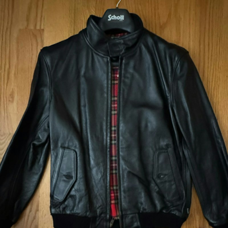 Schott Leather Har Harrington Jacket Black