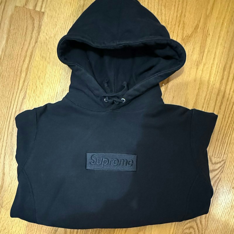 Supreme Tonal Box Logo Hooded Sweatshirt Black