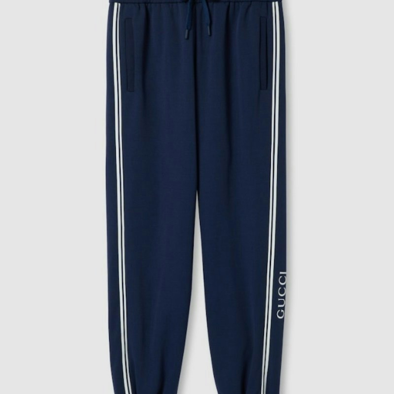 Gucci Logo Stripe Jogging Pants Blue