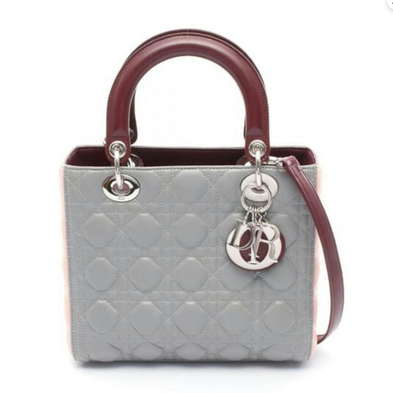 Dior Lady Dior My ABCDior Bag Tricolor Gray, Burgundy & Pink