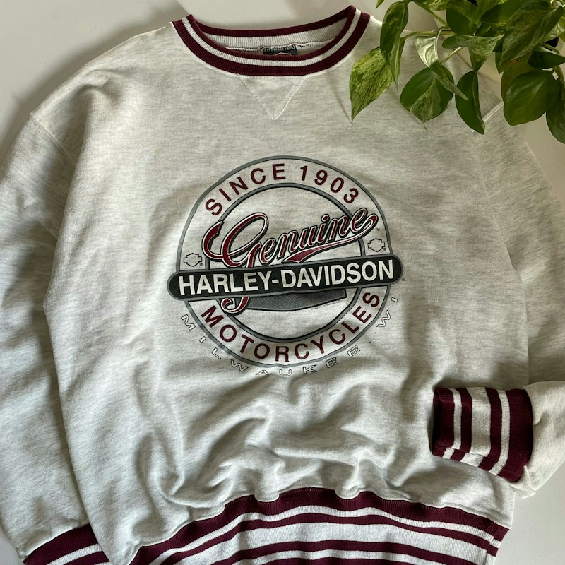 90s Harley-Davidson Walters Bros. Peoria Illinois Crewneck Sweatshirt Gray