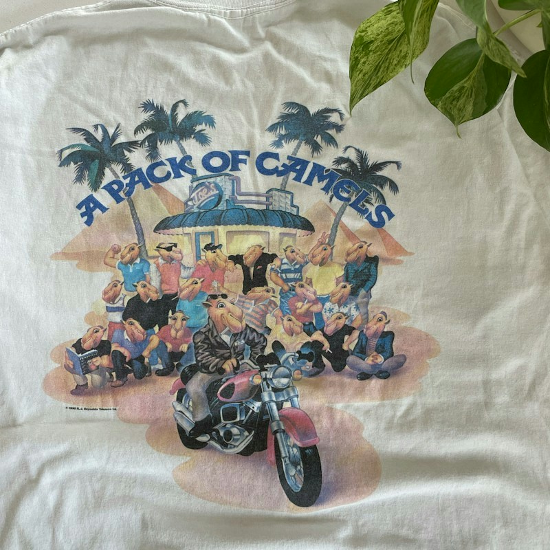 1990 Camel A Pack Of Camels Vintage T-Shirt White