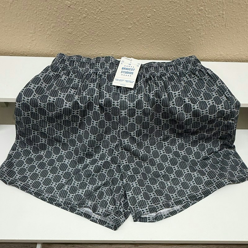 Bravest Studios Monogram Shorts Black White