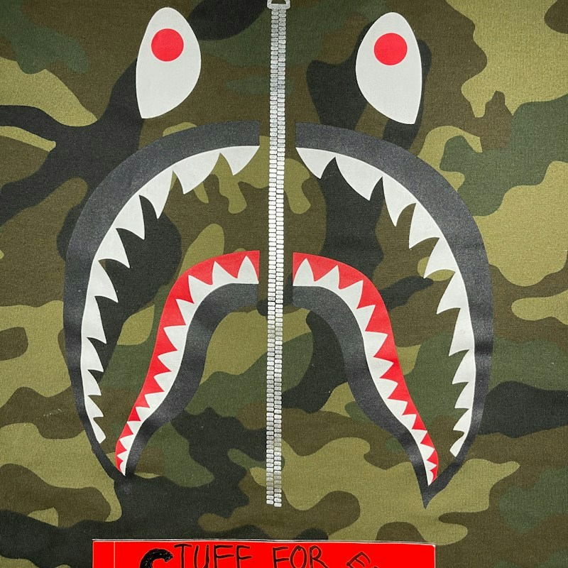 A Bathing Ape Shark Camo T-Shirt Green